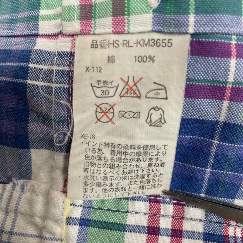 ラルフローレン RALPHLAUREN シャツ、ブラウス 長袖 90s 長袖 シャツ ブラウス ボタン ホースロゴ 刺繍 パッチワーク チェック柄 M ロゴ、文字 X 刺繍 X チェック マルチカラー / マルチカラー / multicolor メンズ USED 古着 中古 50134452