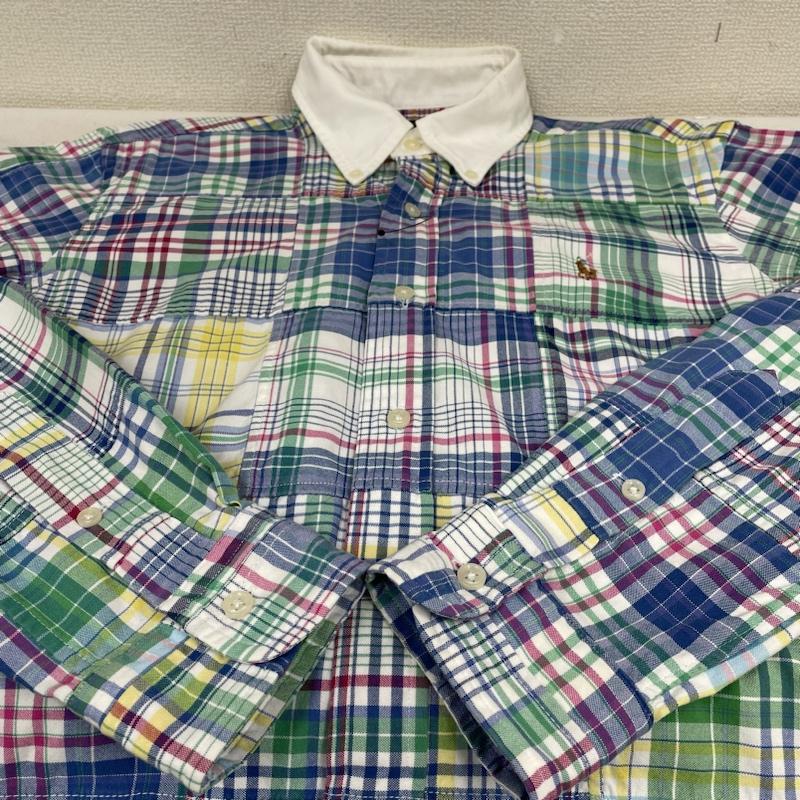 ラルフローレン RALPHLAUREN シャツ、ブラウス 長袖 90s 長袖 シャツ ブラウス ボタン ホースロゴ 刺繍 パッチワーク チェック柄 M ロゴ、文字 X 刺繍 X チェック マルチカラー / マルチカラー / multicolor メンズ USED 古着 中古 50134452
