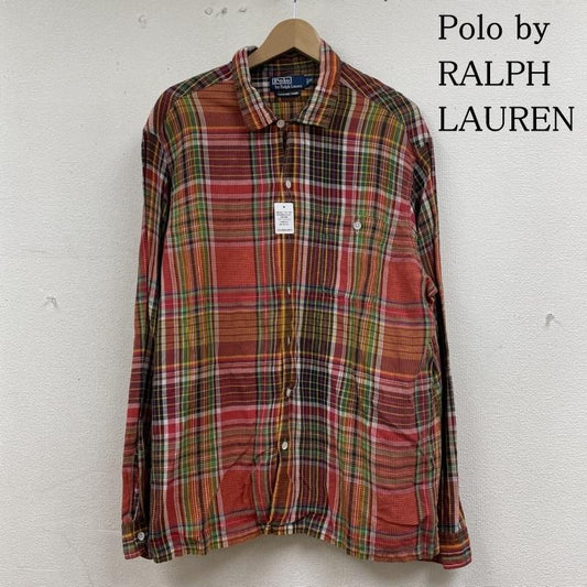 ポロバイラルフローレン Polo by RALPH LAUREN シャツ、ブラウス 長袖 90s SARANAC CAMP 長袖 シルク 56％ リネン 44％ チェック シャツ XL チェック マルチカラー / マルチカラー / multicolor メンズ USED 古着 中古 50134454