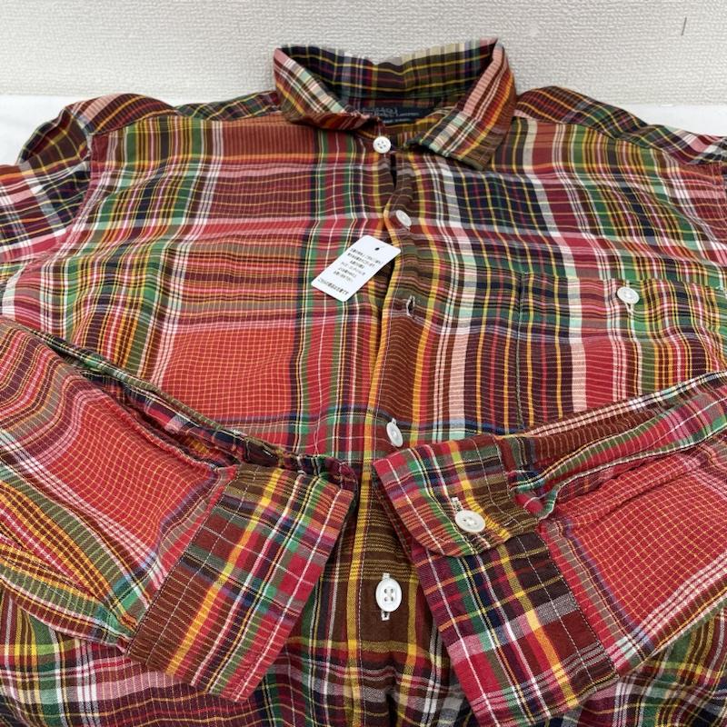 ポロバイラルフローレン Polo by RALPH LAUREN シャツ、ブラウス 長袖 90s SARANAC CAMP 長袖 シルク 56％ リネン 44％ チェック シャツ XL チェック マルチカラー / マルチカラー / multicolor メンズ USED 古着 中古 50134454