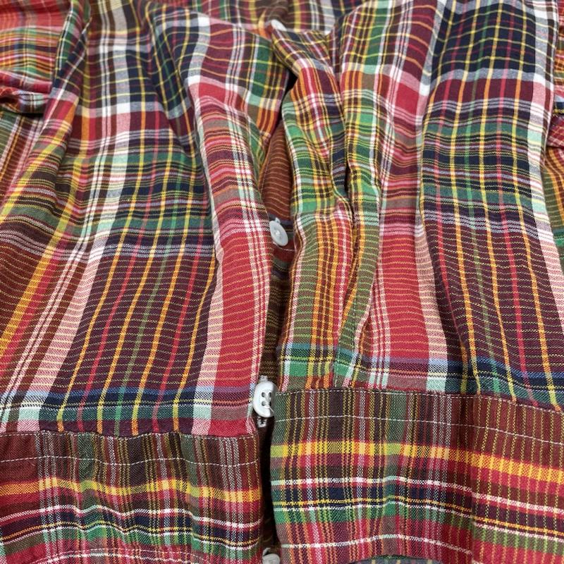 ポロバイラルフローレン Polo by RALPH LAUREN シャツ、ブラウス 長袖 90s SARANAC CAMP 長袖 シルク 56％ リネン 44％ チェック シャツ XL チェック マルチカラー / マルチカラー / multicolor メンズ USED 古着 中古 50134454