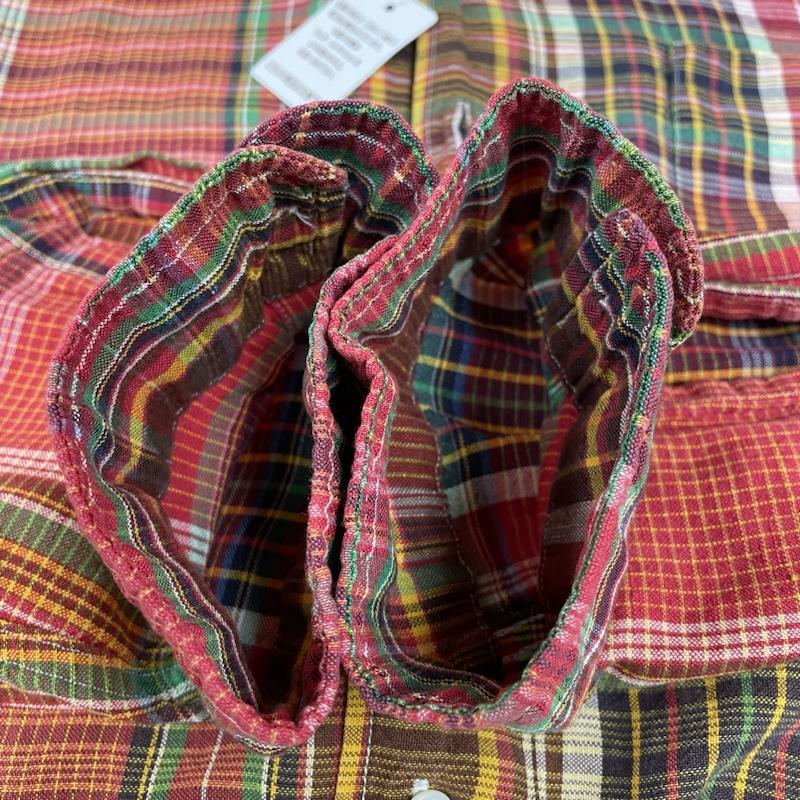 ポロバイラルフローレン Polo by RALPH LAUREN シャツ、ブラウス 長袖 90s SARANAC CAMP 長袖 シルク 56％ リネン 44％ チェック シャツ XL チェック マルチカラー / マルチカラー / multicolor メンズ USED 古着 中古 50134454
