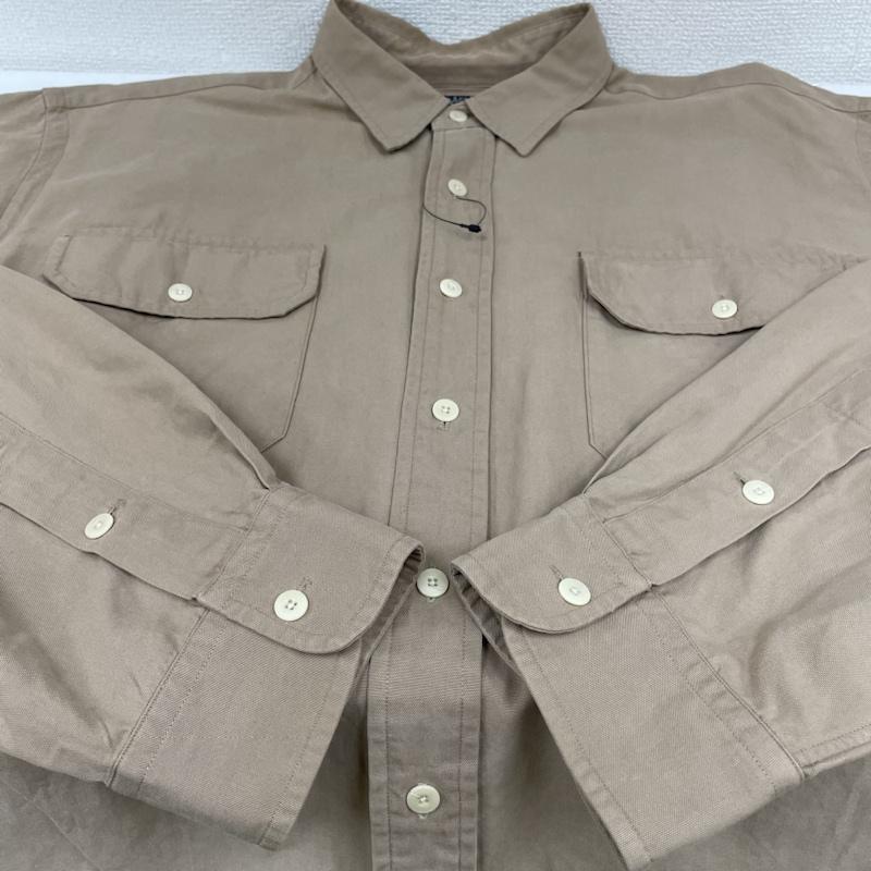 ポロバイラルフローレン Polo by RALPH LAUREN シャツ、ブラウス 長袖 90s シルク 34％ コットン 66％ 長袖 シャツ ブラウス 胸ポケット ボタン XL 無地 ベージュ / ベージュ / beige メンズ USED 古着 中古 50134455