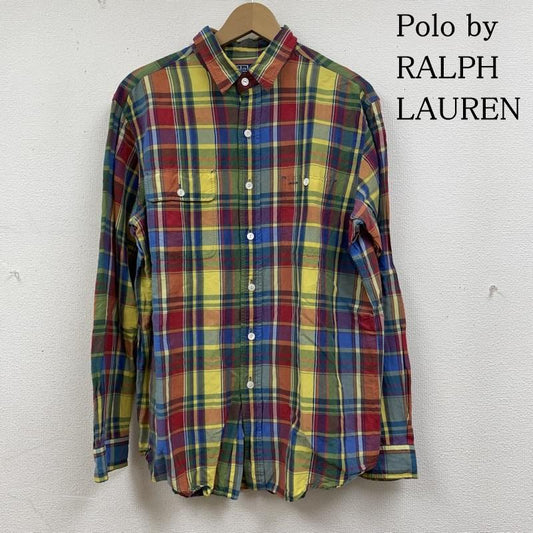 ポロバイラルフローレン Polo by RALPH LAUREN シャツ、ブラウス 長袖 90s 長袖 シルク 44% リネン 56% チェック シャツ ボタン L チェック マルチカラー / マルチカラー / multicolor メンズ USED 古着 中古 50134456
