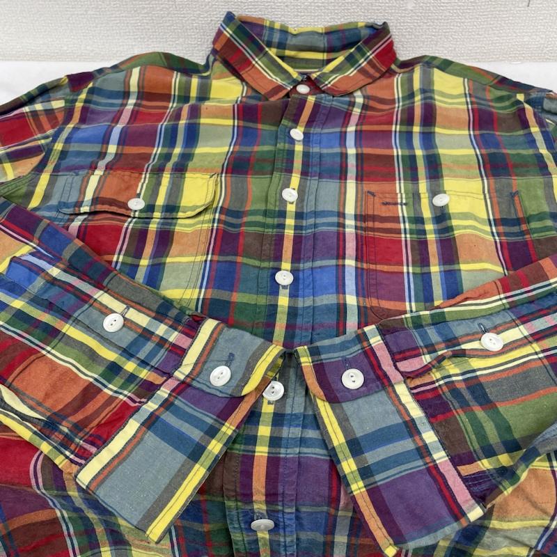 ポロバイラルフローレン Polo by RALPH LAUREN シャツ、ブラウス 長袖 90s 長袖 シルク 44% リネン 56% チェック シャツ ボタン L チェック マルチカラー / マルチカラー / multicolor メンズ USED 古着 中古 50134456