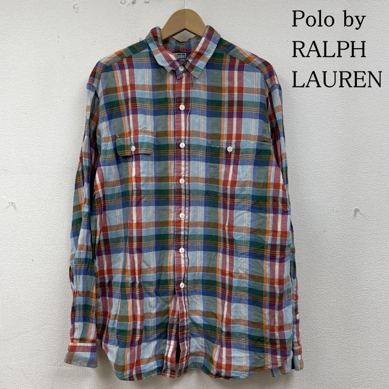 ポロバイラルフローレン Polo by RALPH LAUREN シャツ、ブラウス 長袖 90s 長袖 シルク 39% リネン 61% チェック マルチカラー シャツ ボタン XL チェック マルチカラー / マルチカラー / multicolor メンズ USED 古着 中古 50134457
