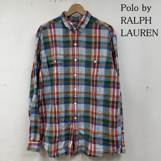 ポロバイラルフローレン Polo by RALPH LAUREN シャツ、ブラウス 長袖 90s 長袖 シルク 39% リネン 61% チェック マルチカラー シャツ ボタン XL チェック マルチカラー / マルチカラー / multicolor メンズ USED 古着 中古 50134457