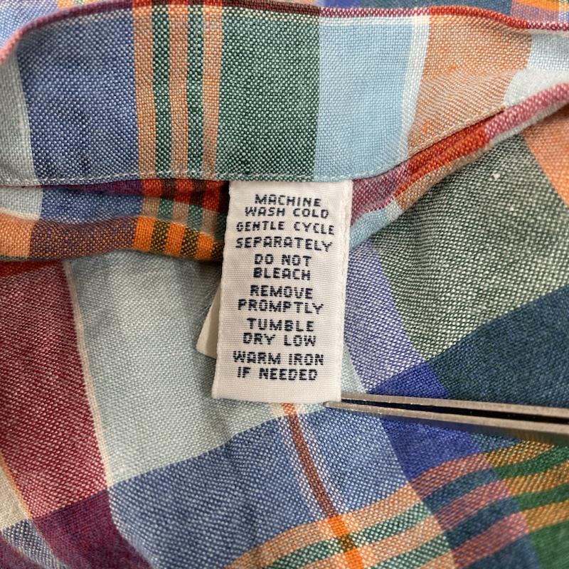 ポロバイラルフローレン Polo by RALPH LAUREN シャツ、ブラウス 長袖 90s 長袖 シルク 39% リネン 61% チェック マルチカラー シャツ ボタン XL チェック マルチカラー / マルチカラー / multicolor メンズ USED 古着 中古 50134457