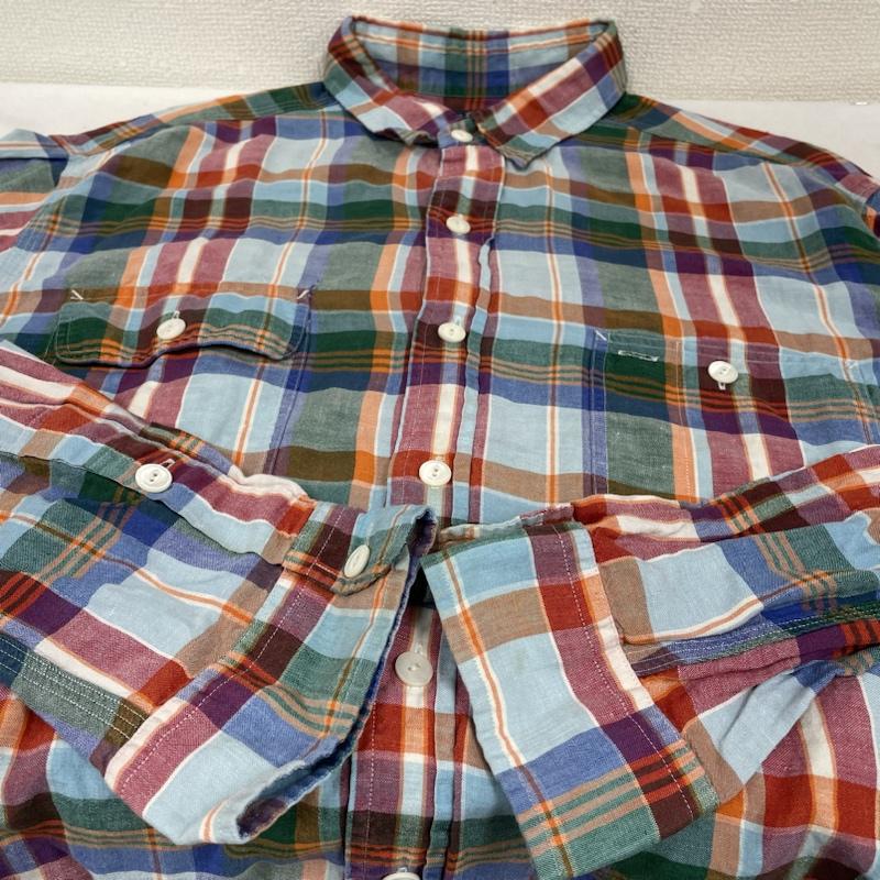 ポロバイラルフローレン Polo by RALPH LAUREN シャツ、ブラウス 長袖 90s 長袖 シルク 39% リネン 61% チェック マルチカラー シャツ ボタン XL チェック マルチカラー / マルチカラー / multicolor メンズ USED 古着 中古 50134457