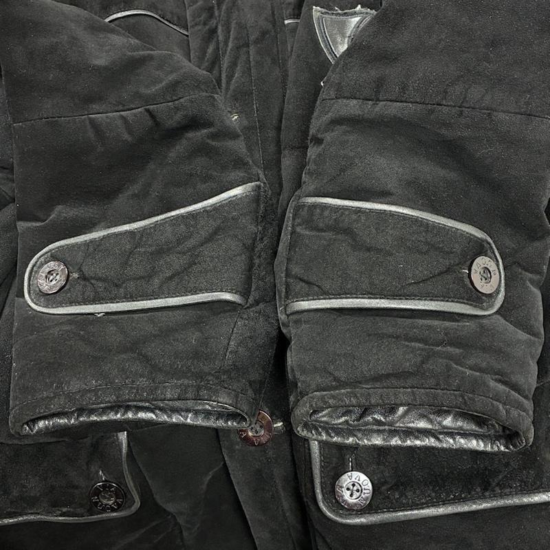 ヴィンテージ VINTAGE ジャケット、上着 レザージャケット VIA NUOVA PELLE ピッグ スエード レザー パイピング 中綿 ジャケット 52 黒 / ブラック / black メンズ USED 古着 中古 50134469