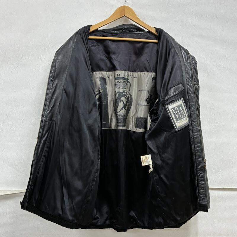 ヴィンテージ VINTAGE ジャケット、上着 レザージャケット VIA NUOVA PELLE ピッグ スエード レザー パイピング 中綿 ジャケット 52 黒 / ブラック / black メンズ USED 古着 中古 50134469