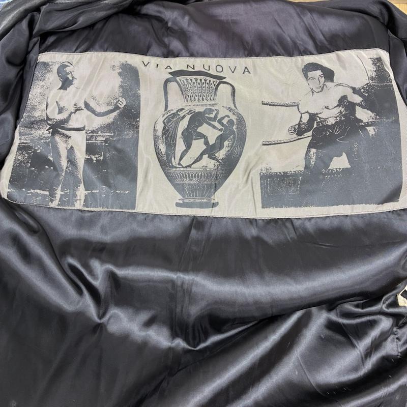 ヴィンテージ VINTAGE ジャケット、上着 レザージャケット VIA NUOVA PELLE ピッグ スエード レザー パイピング 中綿 ジャケット 52 黒 / ブラック / black メンズ USED 古着 中古 50134469