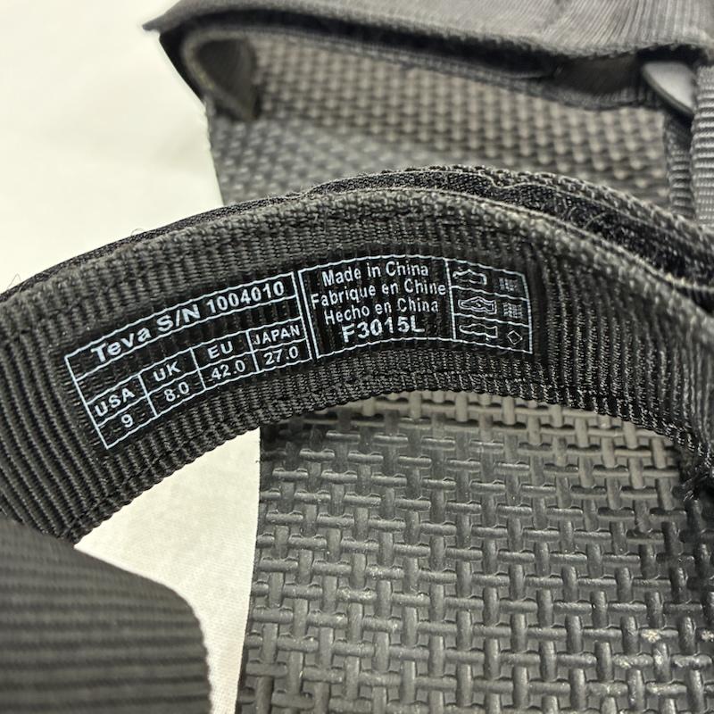 テバ Teva サンダル サンダル ORIGINAL UNIVERSAL URBAN オリジナル ユニバーサル アーバン ストラップ スポーツ サンダル 1004010 27.0cm ロゴ、文字 黒 / ブラック / black メンズ USED 古着 中古 50134549