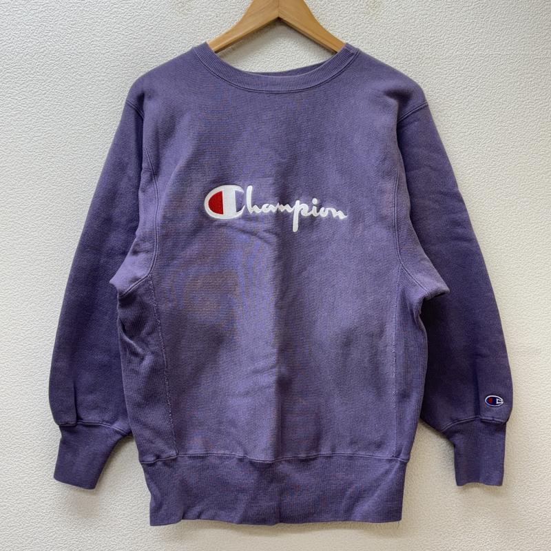 チャンピオン Champion トレーナー 長袖 90年代 ビンテージ USA製 リバースウィーブ ロゴ 刺繍 スウェット トレーナー 薄紫 ライトパープル M メンズ USED 古着 中古 50134563