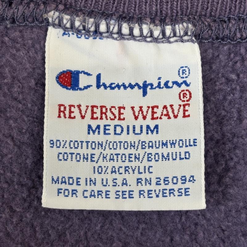 チャンピオン Champion トレーナー 長袖 90年代 ビンテージ USA製 リバースウィーブ ロゴ 刺繍 スウェット トレーナー 薄紫 ライトパープル M メンズ USED 古着 中古 50134563