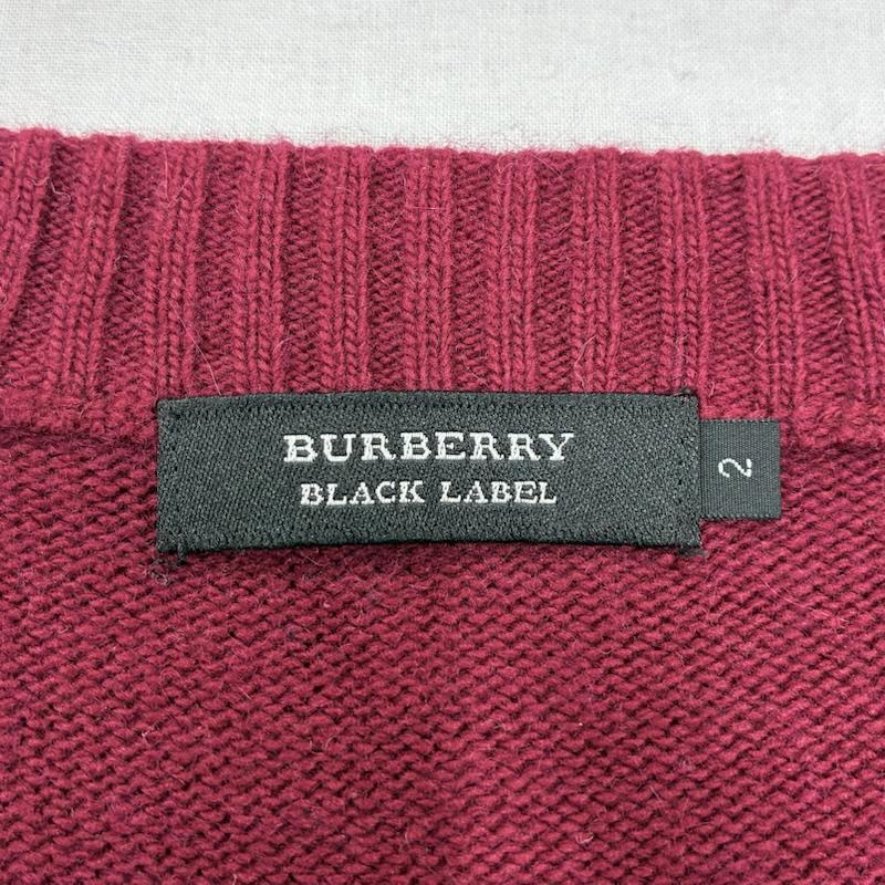バーバリーブラックレーベル BURBERRY BLACK LABEL ニット、セーター 長袖 ノルディック ダイヤ ロゴ メタルプレート クルーネック ニット セーター D1N92-652-29 2 えんじ / ワインレッド / dark red X 紺 / ネイビー / navy X ベージュ / ベージュ / beige メンズ USED 古着 中古 50134565