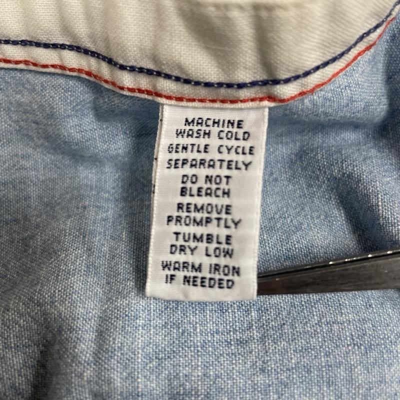 ポロバイラルフローレン Polo by RALPH LAUREN シャツ、ブラウス 長袖 90s エポレット シャンブレー デニム ワーク シャツ インディゴ 長袖 胸ポケット XL 無地 インディゴ / インディゴ / Indigo メンズ USED 古着 中古 50134636