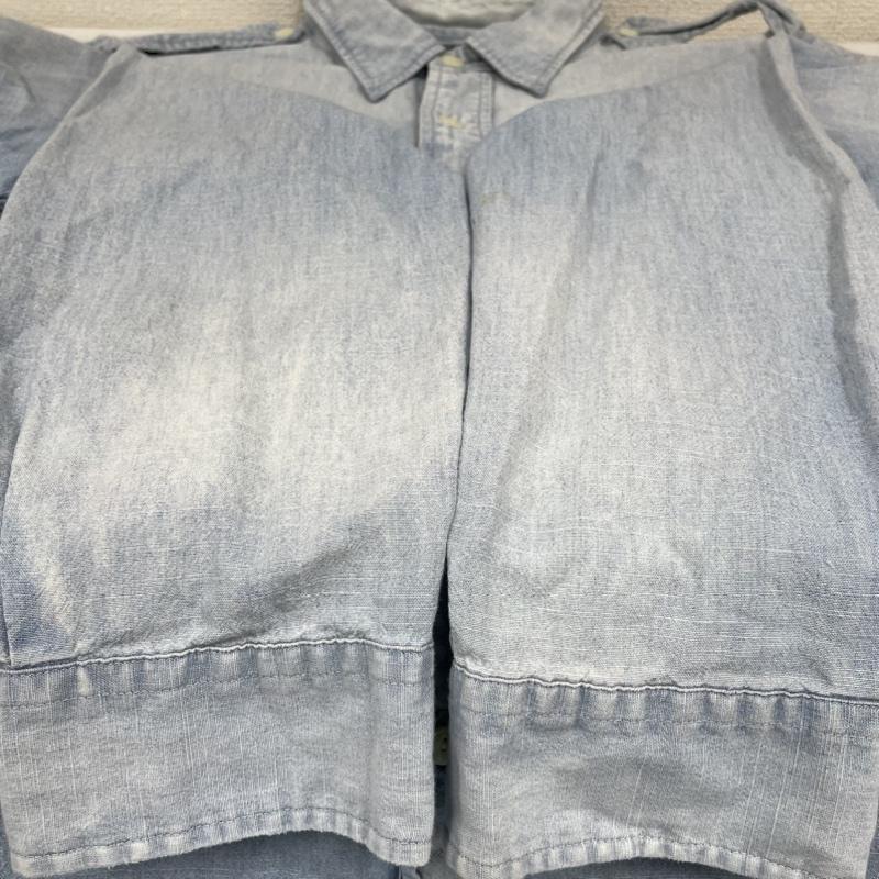 ポロバイラルフローレン Polo by RALPH LAUREN シャツ、ブラウス 長袖 90s エポレット シャンブレー デニム ワーク シャツ インディゴ 長袖 胸ポケット XL 無地 インディゴ / インディゴ / Indigo メンズ USED 古着 中古 50134636