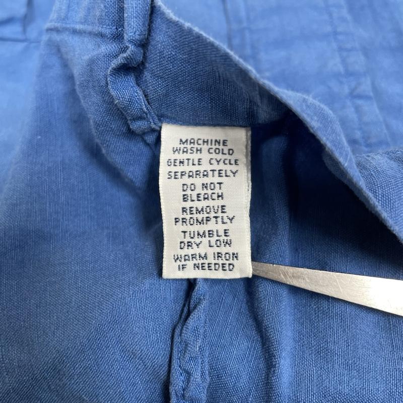 ポロバイラルフローレン Polo by RALPH LAUREN シャツ、ブラウス 長袖 90s 長袖 シャツ ブラウス 胸ポケット ボタン シルク 34％ リネン 66％ L 無地 青 / ブルー / blue メンズ USED 古着 中古 50134637