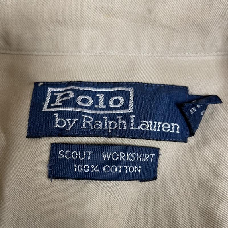 ポロバイラルフローレン Polo by RALPH LAUREN シャツ、ブラウス 長袖 90s コットン ツイルシャツ レンジャー シャツ 長袖 無地 胸ポケット ボタン L 無地 ベージュ / ベージュ / beige メンズ USED 古着 中古 50134638