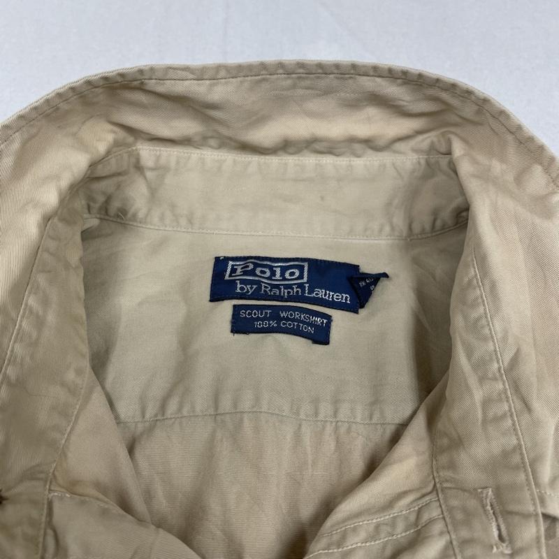 ポロバイラルフローレン Polo by RALPH LAUREN シャツ、ブラウス 長袖 90s コットン ツイルシャツ レンジャー シャツ 長袖 無地 胸ポケット ボタン L 無地 ベージュ / ベージュ / beige メンズ USED 古着 中古 50134638