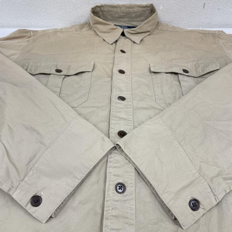 ポロバイラルフローレン Polo by RALPH LAUREN シャツ、ブラウス 長袖 90s コットン ツイルシャツ レンジャー シャツ 長袖 無地 胸ポケット ボタン L 無地 ベージュ / ベージュ / beige メンズ USED 古着 中古 50134638