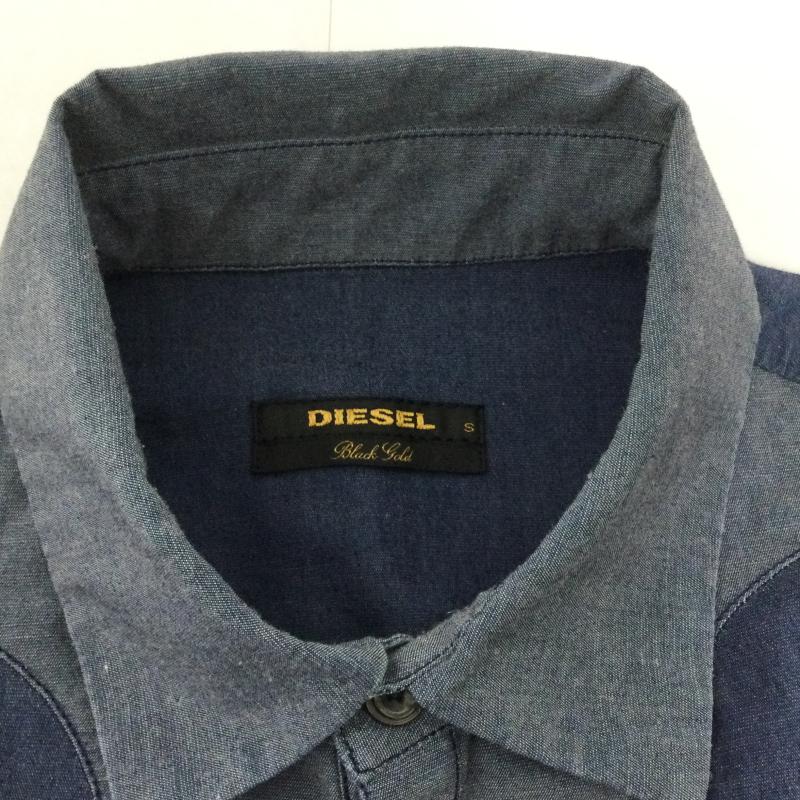 ディーゼル ブラック ゴールド DIESEL BLACK GOLD シャツ、ブラウス 長袖 Black Gold 長袖 シャツ デニム 切替シャツ S 青 / ブルー / blue メンズ USED 古着 中古 50134650