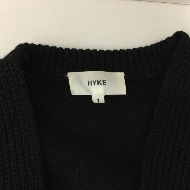 ハイク HYKE カーディガン 長袖 RIB LONG CARDIGAN ロングカーディガン 羊毛 1 黒 / ブラック / black レディース USED 古着 中古 50134651