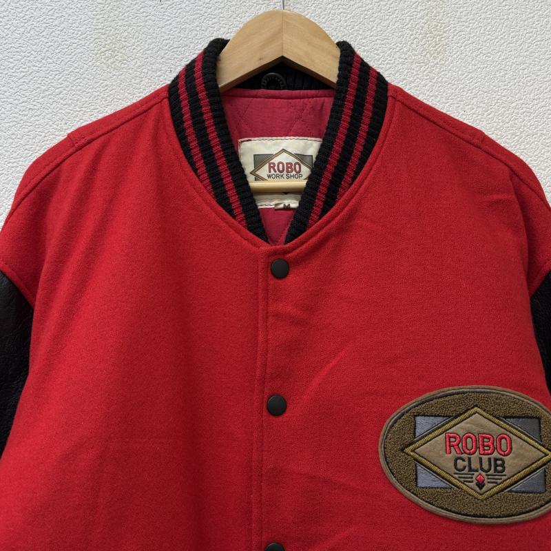 古着 USED ジャケット、上着 ジャンパー、ブルゾン ROBO CLUB ロゴ ワッペン ウール レザー スタジャン バーシティ ジャケット 黒 赤 ブラック レッド M 黒 / ブラック / black X 赤 / レッド / red メンズ USED 古着 中古 50134659