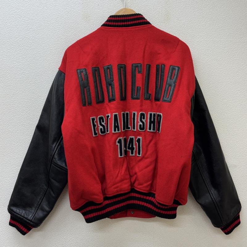 古着 USED ジャケット、上着 ジャンパー、ブルゾン ROBO CLUB ロゴ ワッペン ウール レザー スタジャン バーシティ ジャケット 黒 赤 ブラック レッド M 黒 / ブラック / black X 赤 / レッド / red メンズ USED 古着 中古 50134659