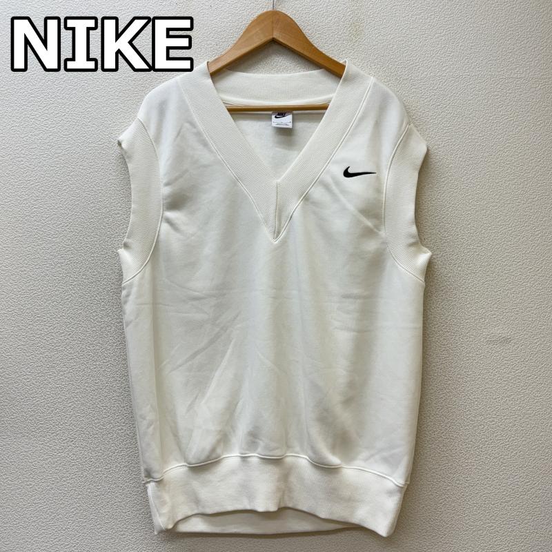 ナイキ NIKE ベスト ベスト DQ6760-133 スウォッシュ ロゴ Vネック オーバーサイズ プルオーバー スウェット ベスト 白 ホワイト L 白 / ホワイト / white レディース USED 古着 中古 50134671