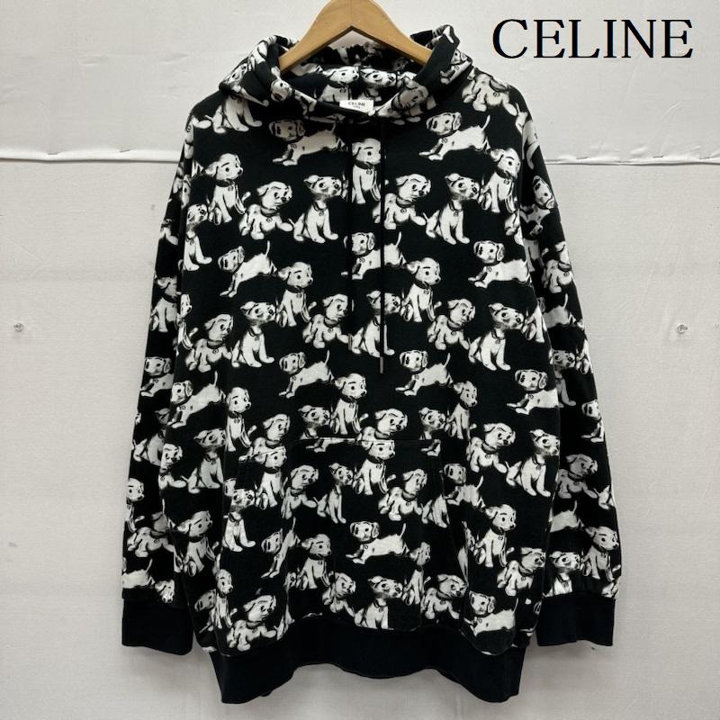 セリーヌ CELINE パーカー 長袖 22SS Amy Dorian Artist Print Hoodie エイミードリアン アーティスト プリント パーカー 2Y641427Q XS 黒 / ブラック / black X 白 / ホワイト / white メンズ USED 古着 中古 50134687