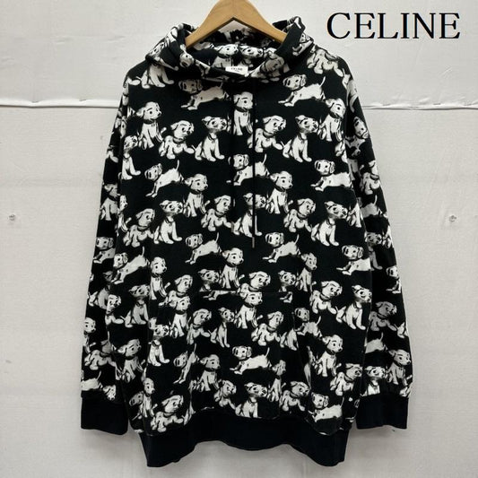 セリーヌ CELINE パーカー 長袖 22SS Amy Dorian Artist Print Hoodie エイミードリアン アーティスト プリント パーカー 2Y641427Q XS 黒 / ブラック / black X 白 / ホワイト / white メンズ USED 古着 中古 50134687