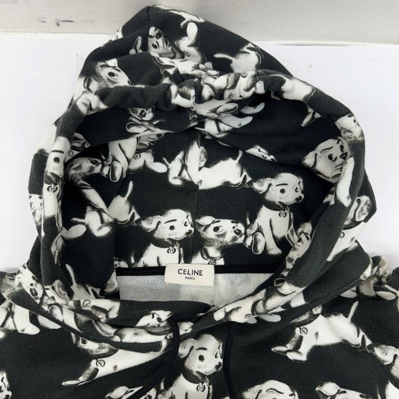 セリーヌ CELINE パーカー 長袖 22SS Amy Dorian Artist Print Hoodie エイミードリアン アーティスト プリント パーカー 2Y641427Q XS 黒 / ブラック / black X 白 / ホワイト / white メンズ USED 古着 中古 50134687