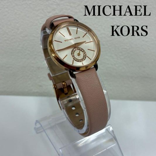 マイケルコース MICHAEL KORS 腕時計 アナログ（クォーツ式） MK-2735 レザーベルト アナログ クォーツ 腕時計 ローズゴールド クリスタル - 桃 / ピンク / pink レディース USED 古着 中古 50134700