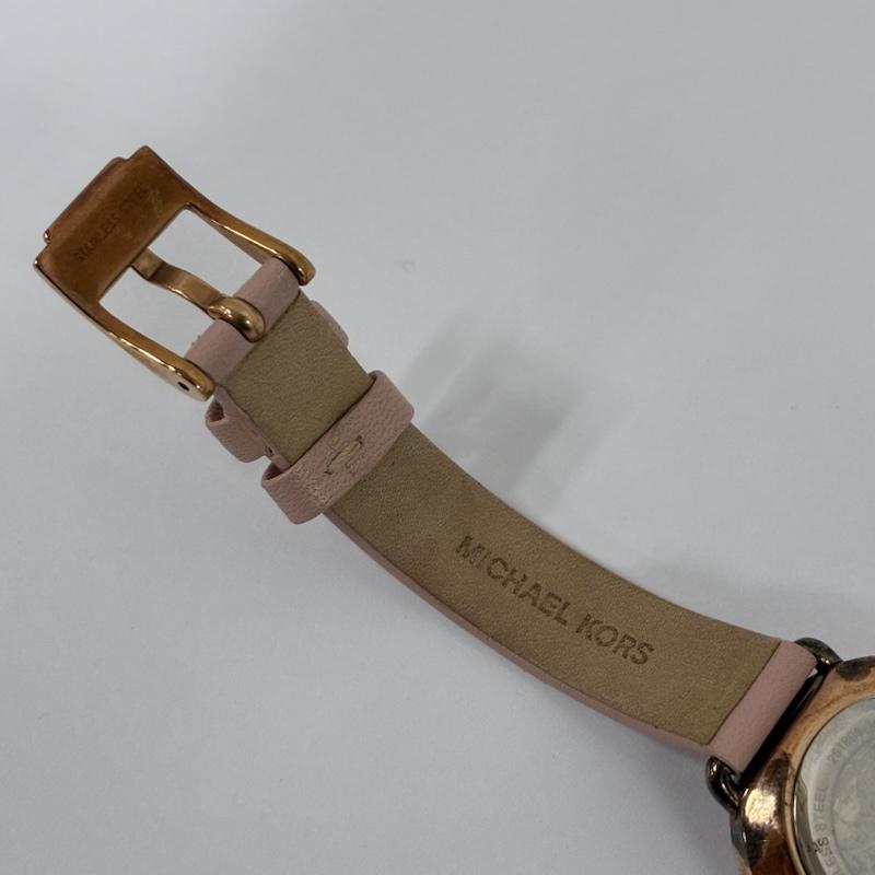 マイケルコース MICHAEL KORS 腕時計 アナログ（クォーツ式） MK-2735 レザーベルト アナログ クォーツ 腕時計 ローズゴールド クリスタル - 桃 / ピンク / pink レディース USED 古着 中古 50134700
