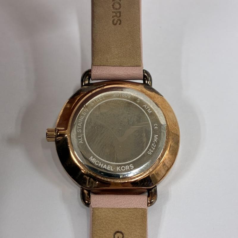 マイケルコース MICHAEL KORS 腕時計 アナログ（クォーツ式） MK-2735 レザーベルト アナログ クォーツ 腕時計 ローズゴールド クリスタル - 桃 / ピンク / pink レディース USED 古着 中古 50134700