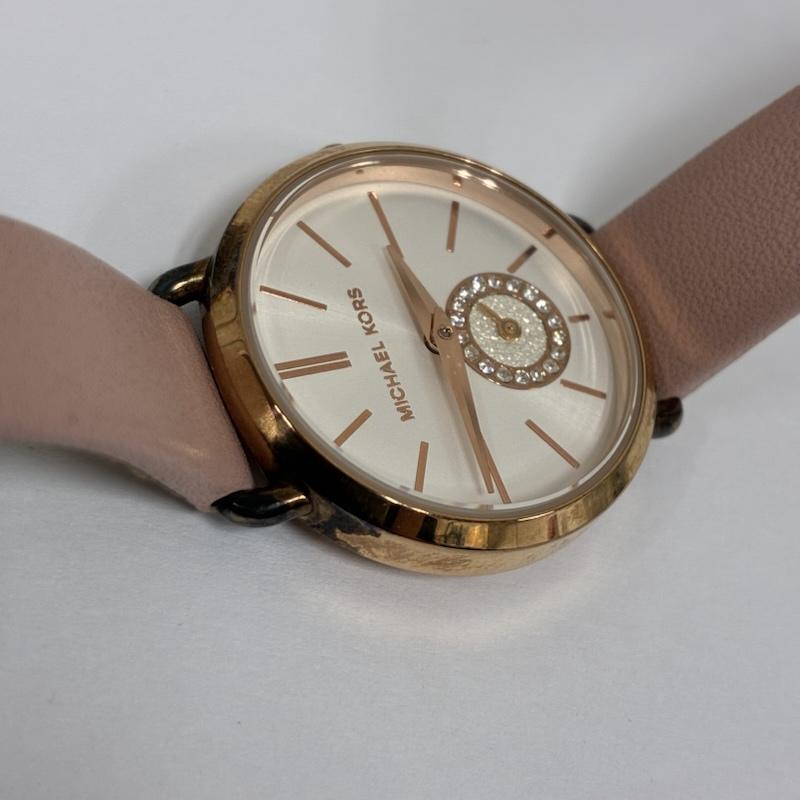 マイケルコース MICHAEL KORS 腕時計 アナログ（クォーツ式） MK-2735 レザーベルト アナログ クォーツ 腕時計 ローズゴールド クリスタル - 桃 / ピンク / pink レディース USED 古着 中古 50134700