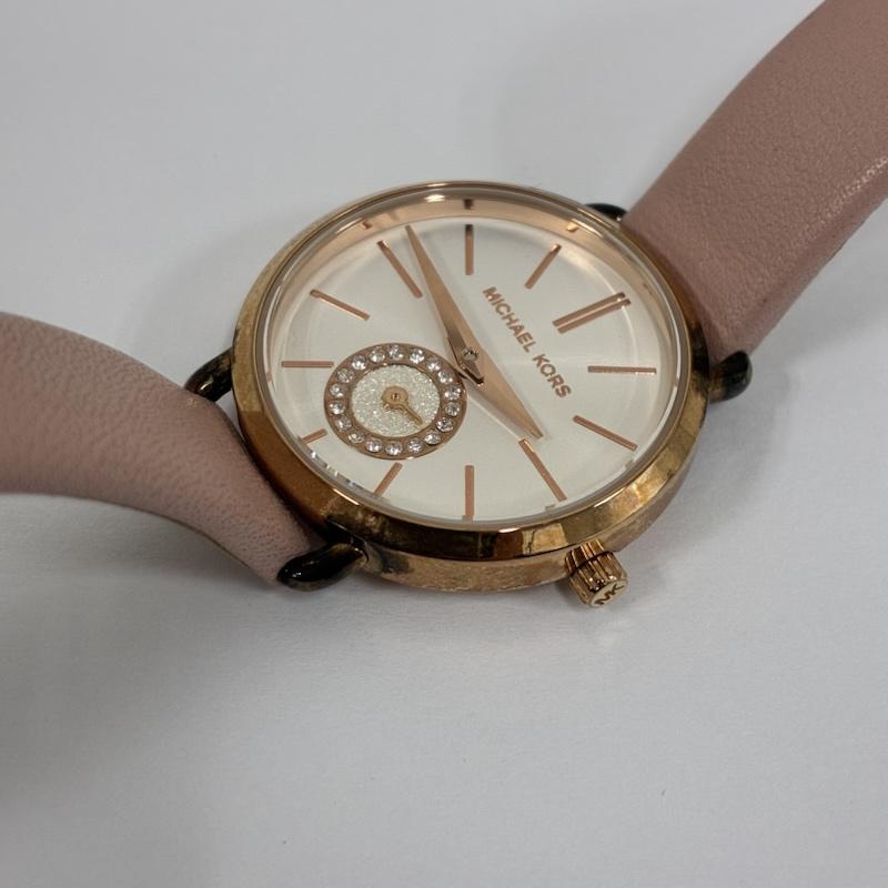 マイケルコース MICHAEL KORS 腕時計 アナログ（クォーツ式） MK-2735 レザーベルト アナログ クォーツ 腕時計 ローズゴールド クリスタル - 桃 / ピンク / pink レディース USED 古着 中古 50134700