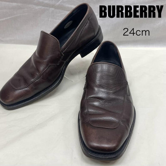 バーバリー BURBERRY 革靴 革靴 112354 BU1518 ダークブラウン レザー スリッポン 24.0cm ダークブラウン / ダークブラウン / メンズ USED 古着 中古 50134706