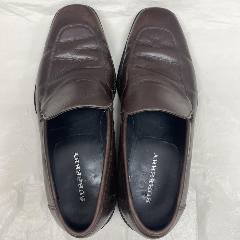 バーバリー BURBERRY 革靴 革靴 112354 BU1518 ダークブラウン レザー スリッポン 24.0cm ダークブラウン / ダークブラウン / メンズ USED 古着 中古 50134706