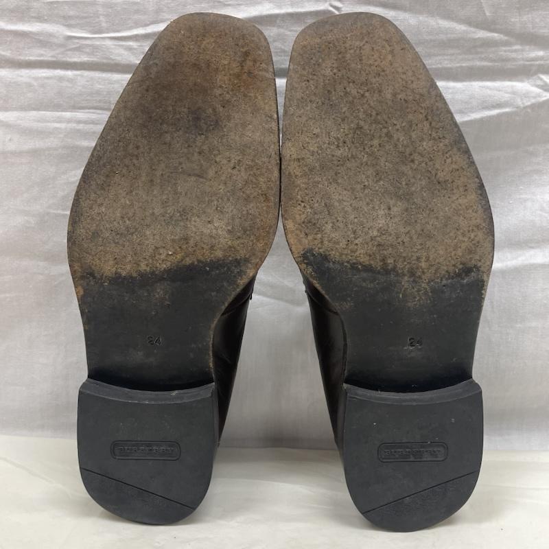 バーバリー BURBERRY 革靴 革靴 112354 BU1518 ダークブラウン レザー スリッポン 24.0cm ダークブラウン / ダークブラウン / メンズ USED 古着 中古 50134706