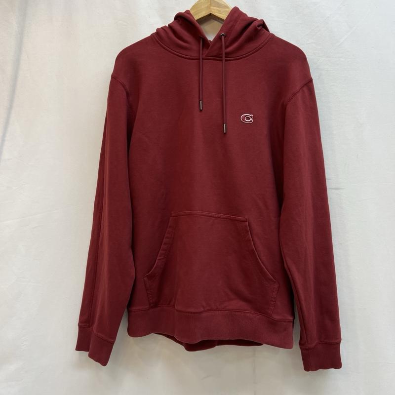 コーチ COACH パーカー 長袖 ロゴ スウェット パーカー M えんじ / ワインレッド / dark red メンズ USED 古着 中古 50134749