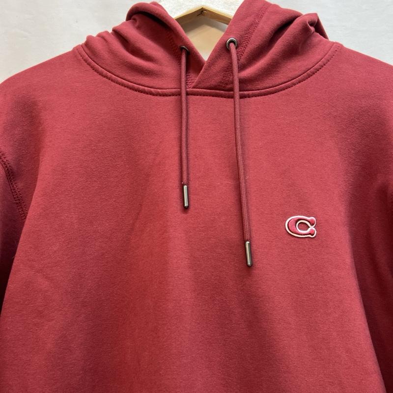 コーチ COACH パーカー 長袖 ロゴ スウェット パーカー M えんじ / ワインレッド / dark red メンズ USED 古着 中古 50134749