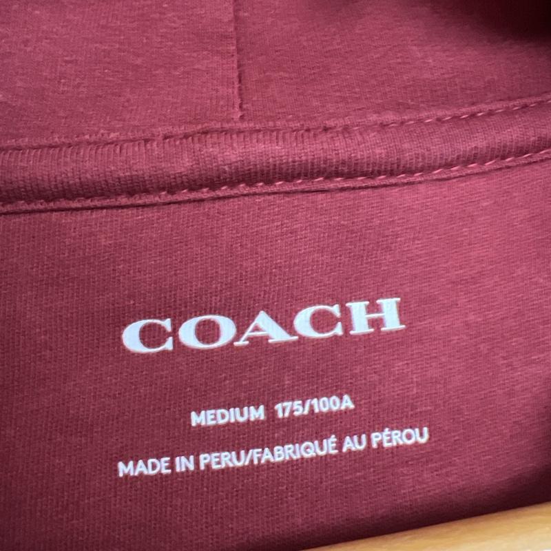 コーチ COACH パーカー 長袖 ロゴ スウェット パーカー M えんじ / ワインレッド / dark red メンズ USED 古着 中古 50134749