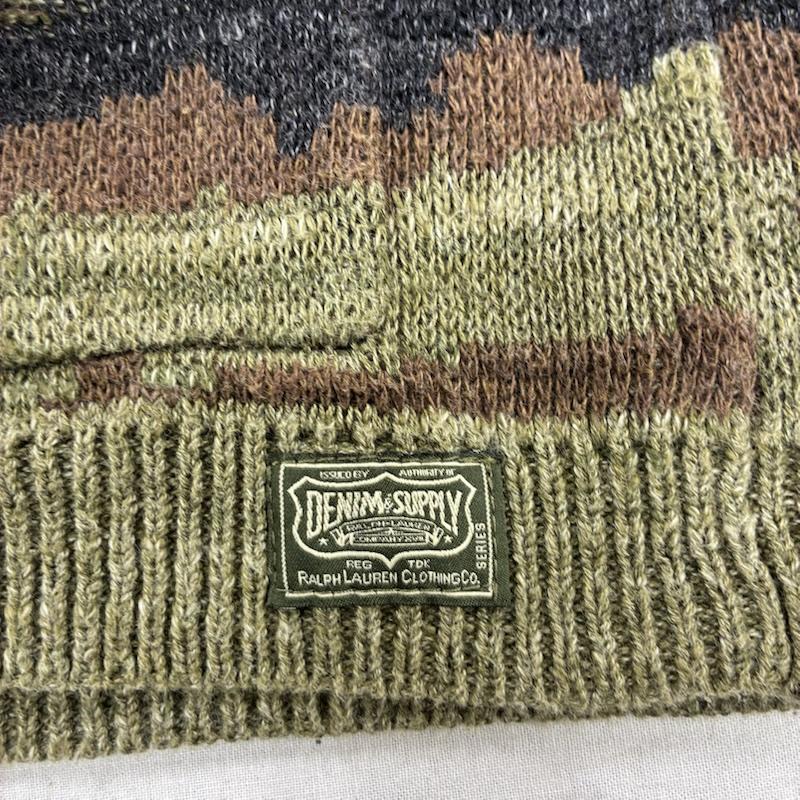 ラルフローレン RALPHLAUREN カーディガン 長袖 DENIM&SUPPLY コットン ニット Vネック カーディガン カモフラ S カモフラージュ柄・迷彩 マルチカラー / マルチカラー / multicolor メンズ USED 古着 中古 50134777