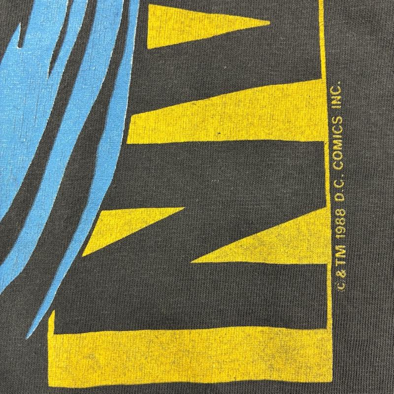 ヴィンテージ VINTAGE Tシャツ 半袖 BATMAN バットマン 80 s 1988 USA製 ONEITA シングルステッチ Tシャツ L ロゴ、文字 X キャラクター X プリント チャコールグレー / チャコールグレー / メンズ USED 古着 中古 50134779