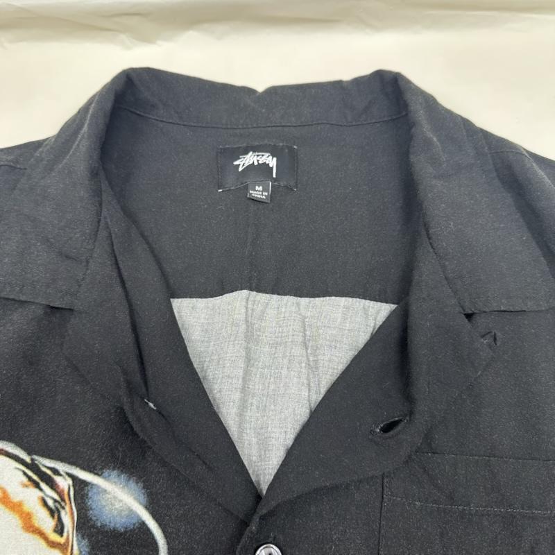 ステューシー STUSSY シャツ、ブラウス 半袖 COCKTAIL SHIRT カクテルシャツ オープンカラー 開襟 半袖 レーヨン M 黒 / ブラック / black メンズ USED 古着 中古 50134782