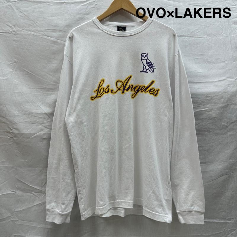 古着 USED Tシャツ 長袖 OCTOBER S VERY OWN オクトーバーズ ベリー オウン OVO ×NBA LOS ANGELES LAKERS ロンT L 白 / ホワイト / white メンズ USED 古着 中古 50134788