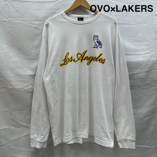 古着 USED Tシャツ 長袖 OCTOBER S VERY OWN オクトーバーズ ベリー オウン OVO ×NBA LOS ANGELES LAKERS ロンT L 白 / ホワイト / white メンズ USED 古着 中古 50134788